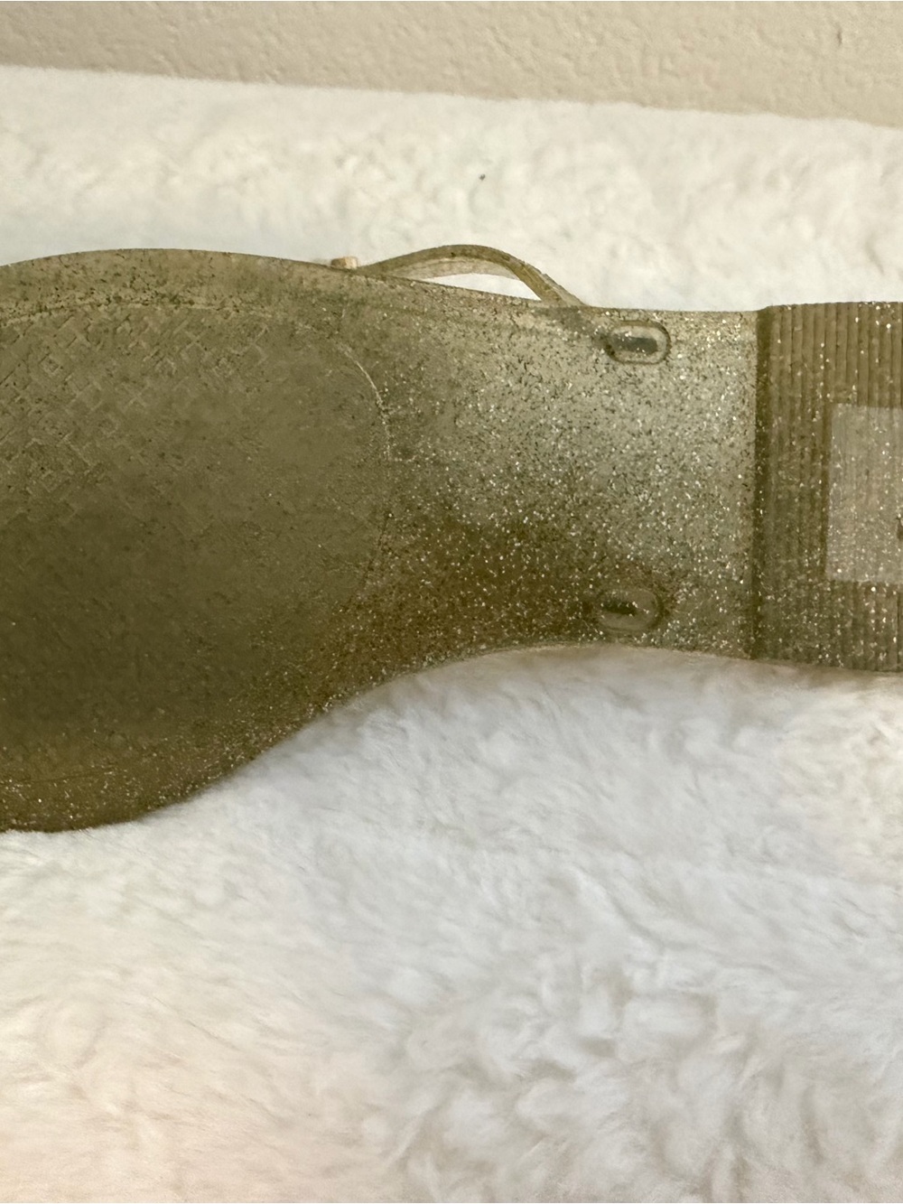 Tory Burch Mini MillerJelly Thong Sandals in Metallic Green Multi/Gold Size 9 - Picture 4 of 6